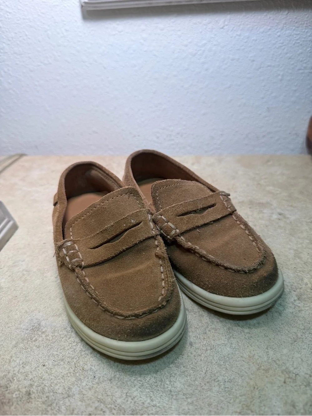Zara Kids Brown Suede Penny Moccasins